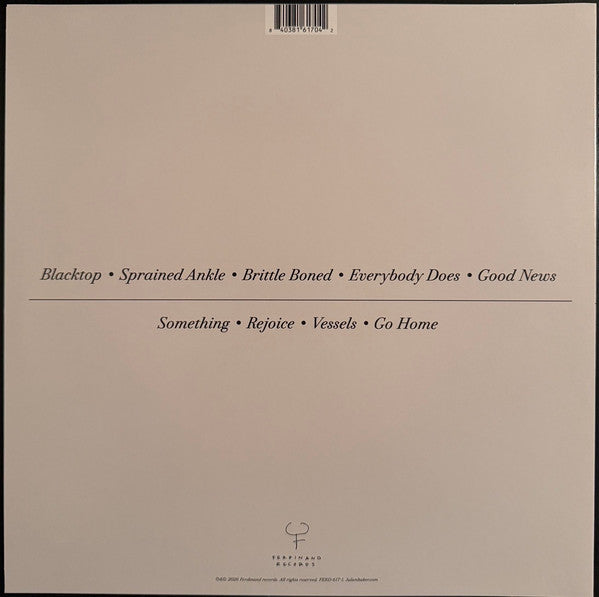 Julien Baker Sprained Ankle vinyl LP back cover with tracklist and barcode