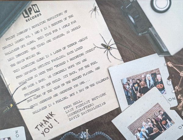 Last Podcast On The Left Fright Jannsen's Revolting Repository Of Ghastly Sounds LP letter insert with photos