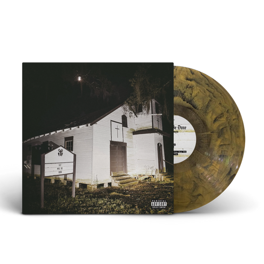 $uicideboy$ Thy Will Be Done limited edition Tiger's Eye marble vinyl LP mockup