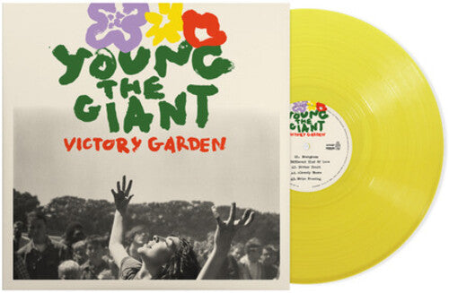 Young The Giant Victory Garden limited edition translucent lemonade vinyl LP mockup with cover