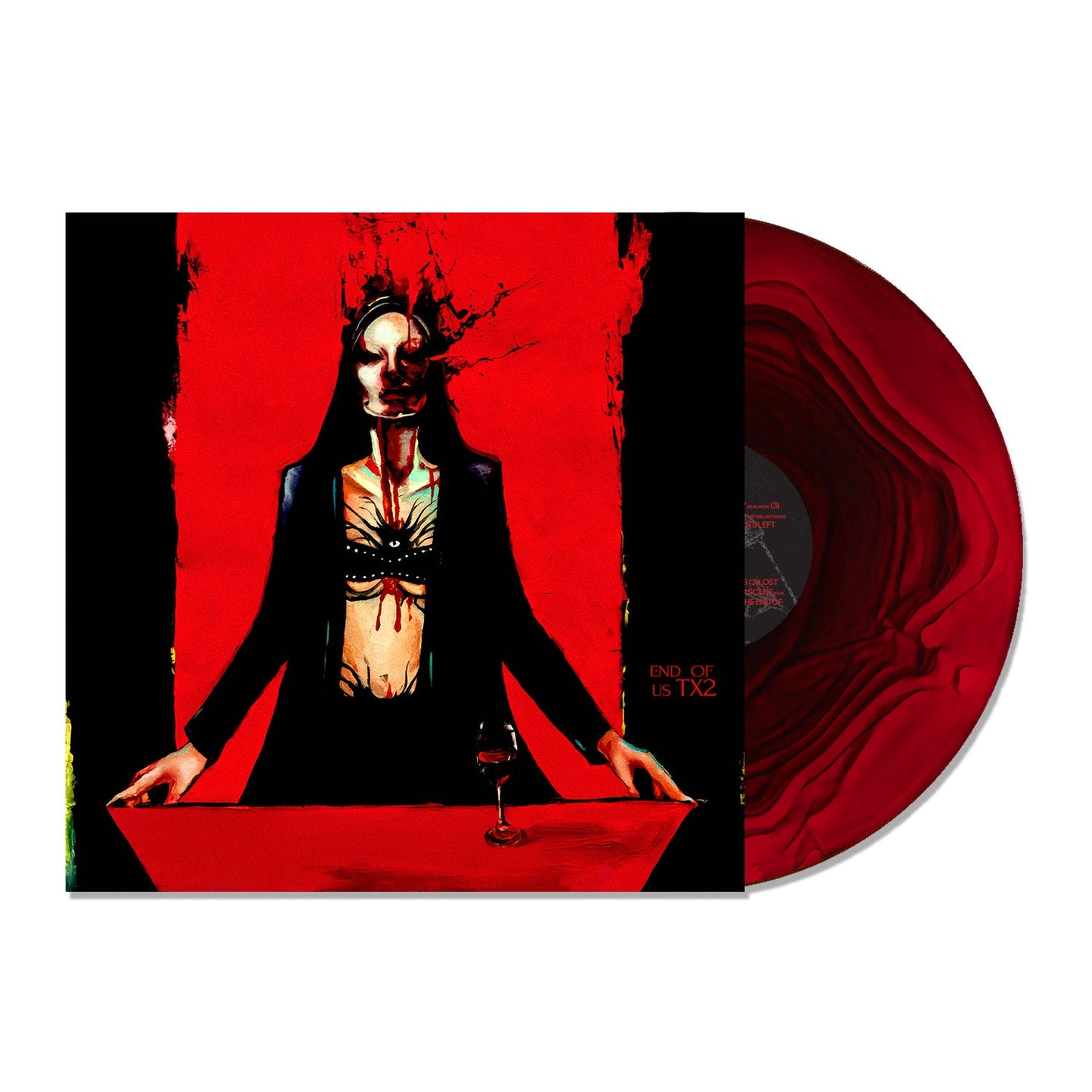 SIGNED TX2 - End Of Us Limited Edition Red, Black Ripple Vinyl Record LP