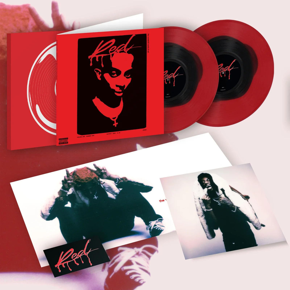 Playboi Carti Whole Lotta Red limited edition black in red vinyl 2LP alternate cover mockup