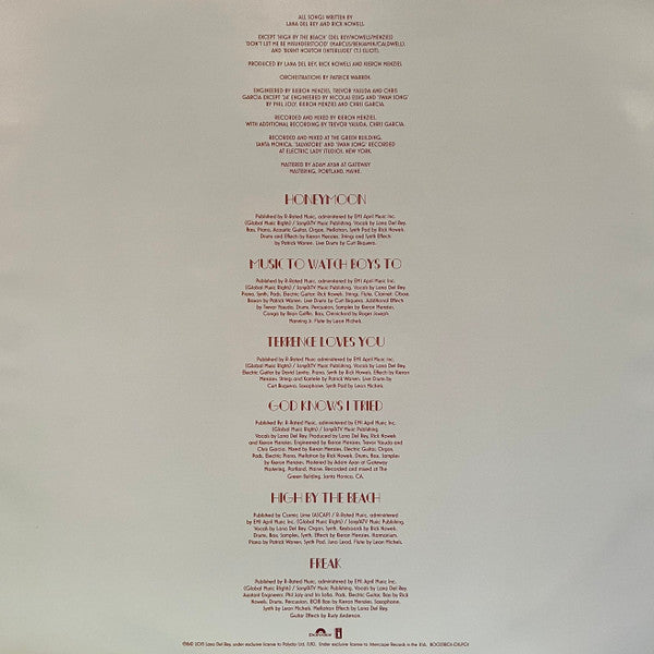 Lana Del Rey : Honeymoon (2xLP, Album, Ltd, Red)