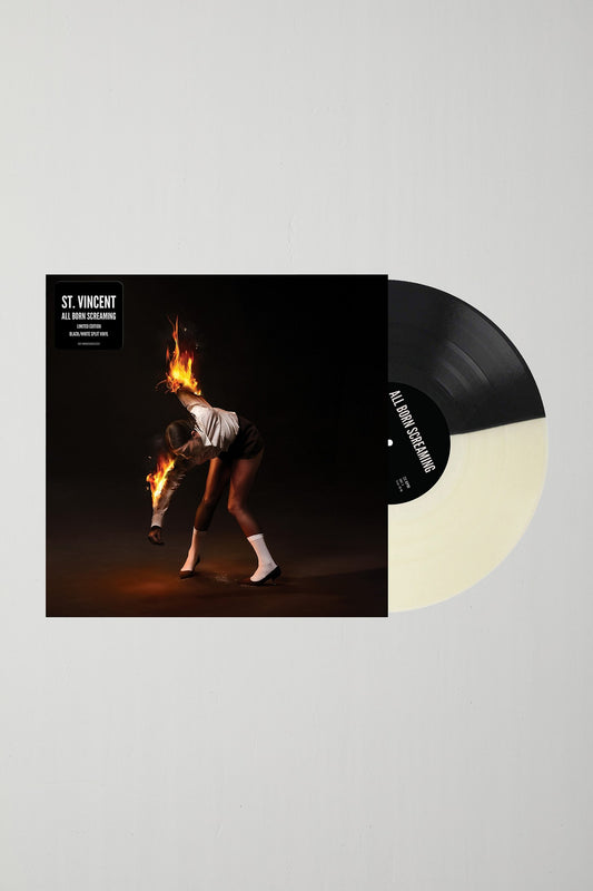 St. Vincent All Born Screaming Limited Edition Black, White Split Vinyl Record LP mockup