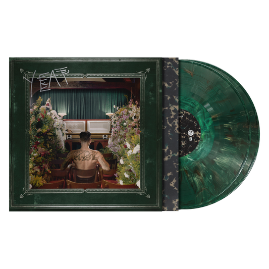 Yeat ADL limited edition green marble vinyl 2LP mockup with signed gatefold jacket