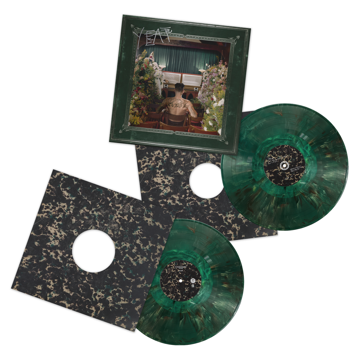 Yeat ADL green marble vinyl 2LP with jacket, records and marbled inner sleeves