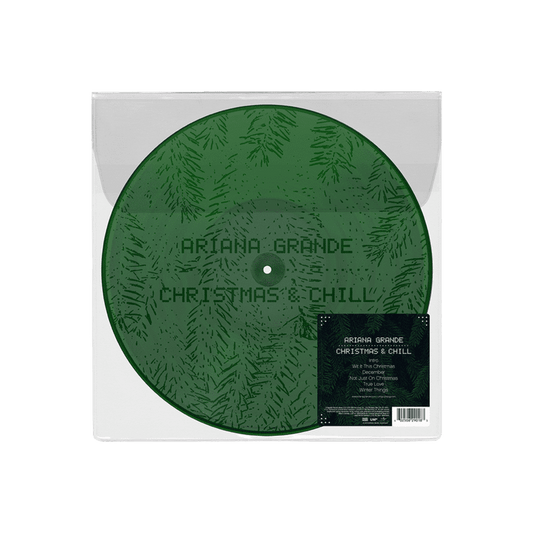 Ariana Grande Christmas & Chill limited edition green 12" vinyl EP mockup with etched B-side