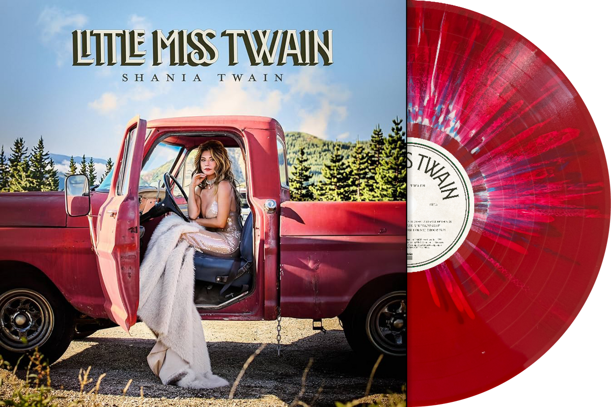 Shania Twain Little Miss Twain limited edition Rosie red white splatter vinyl LP mockup