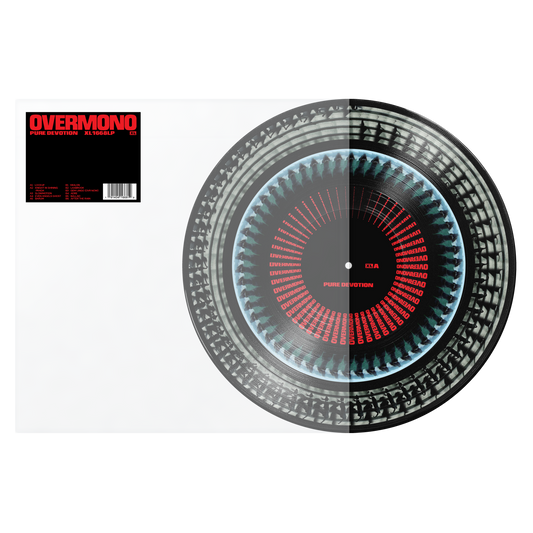 Overmono Pure Devotion limited edition numbered zoetrope vinyl LP in PVC sleeve mockup
