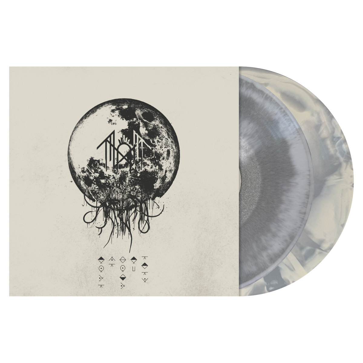 Sleep Token Take Me Back To Eden limited edition clear granite-filled + grey, cream vinyl 2LP mockup
