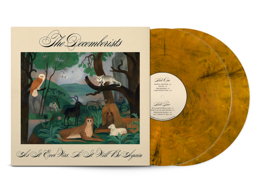 The Decemberists As It Ever Was, So It Will Be Again limited edition tiger's eye vinyl 2LP mockup