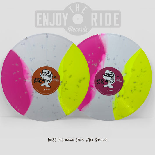 Reel Big Fish Turn the Radio Off Limited Edition Dress Tri-Color Stripe Vinyl Record 2LP mockup