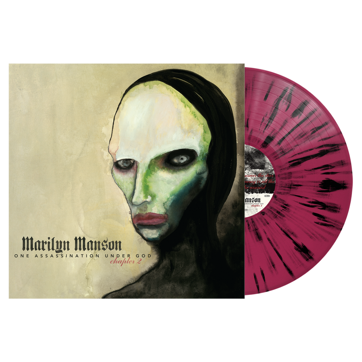 Marilyn Manson - One Assassination Under God (Chapter 2) Limited Edition Pink, Black Splatter Vinyl Record LP
