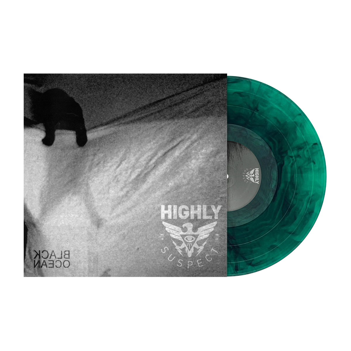 Highly Suspect Black Ocean limited edition Pounamu green 12 inch vinyl EP mockup