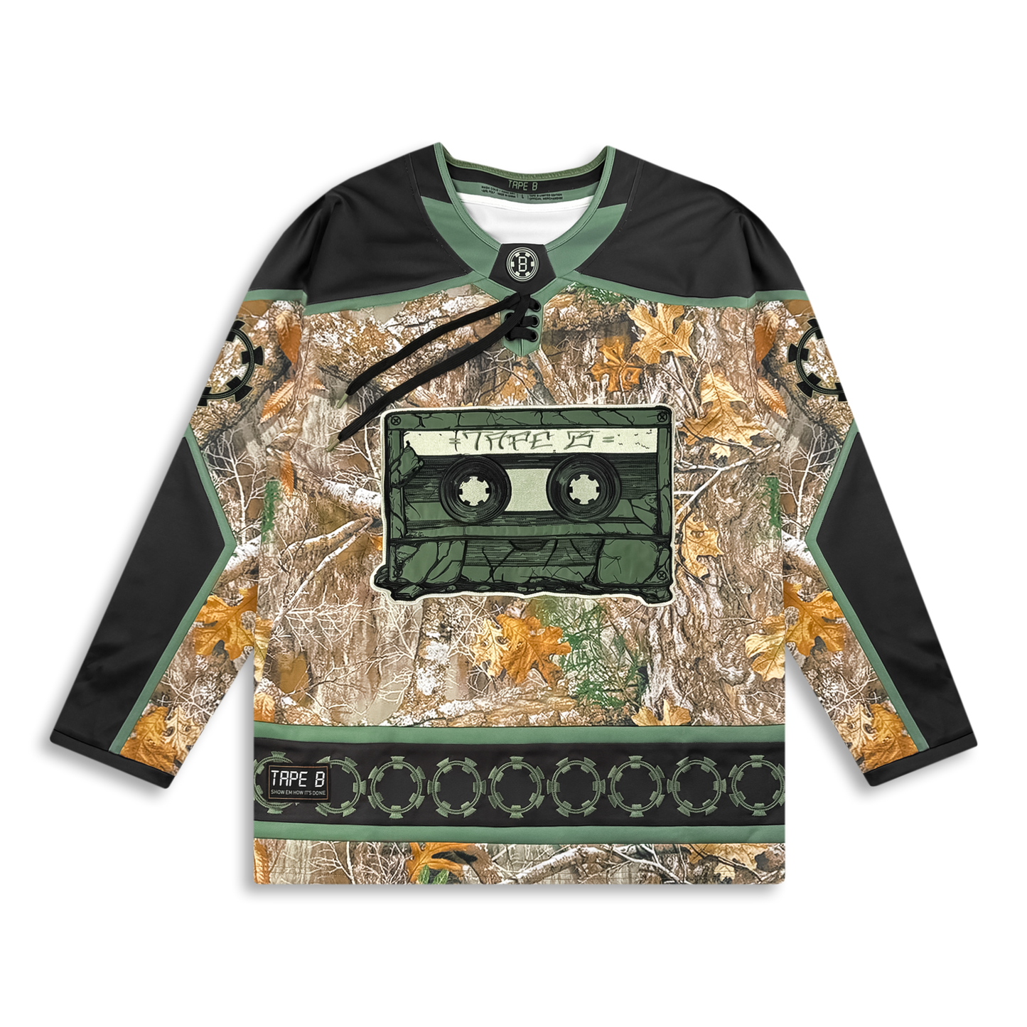 Tape B - REAL B Green Camo Hockey Jersey (Size Medium)