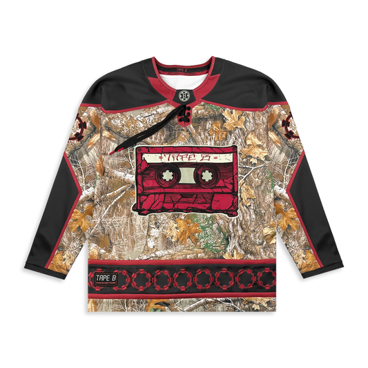 Tape B REAL B Red Camo Hockey Jersey front