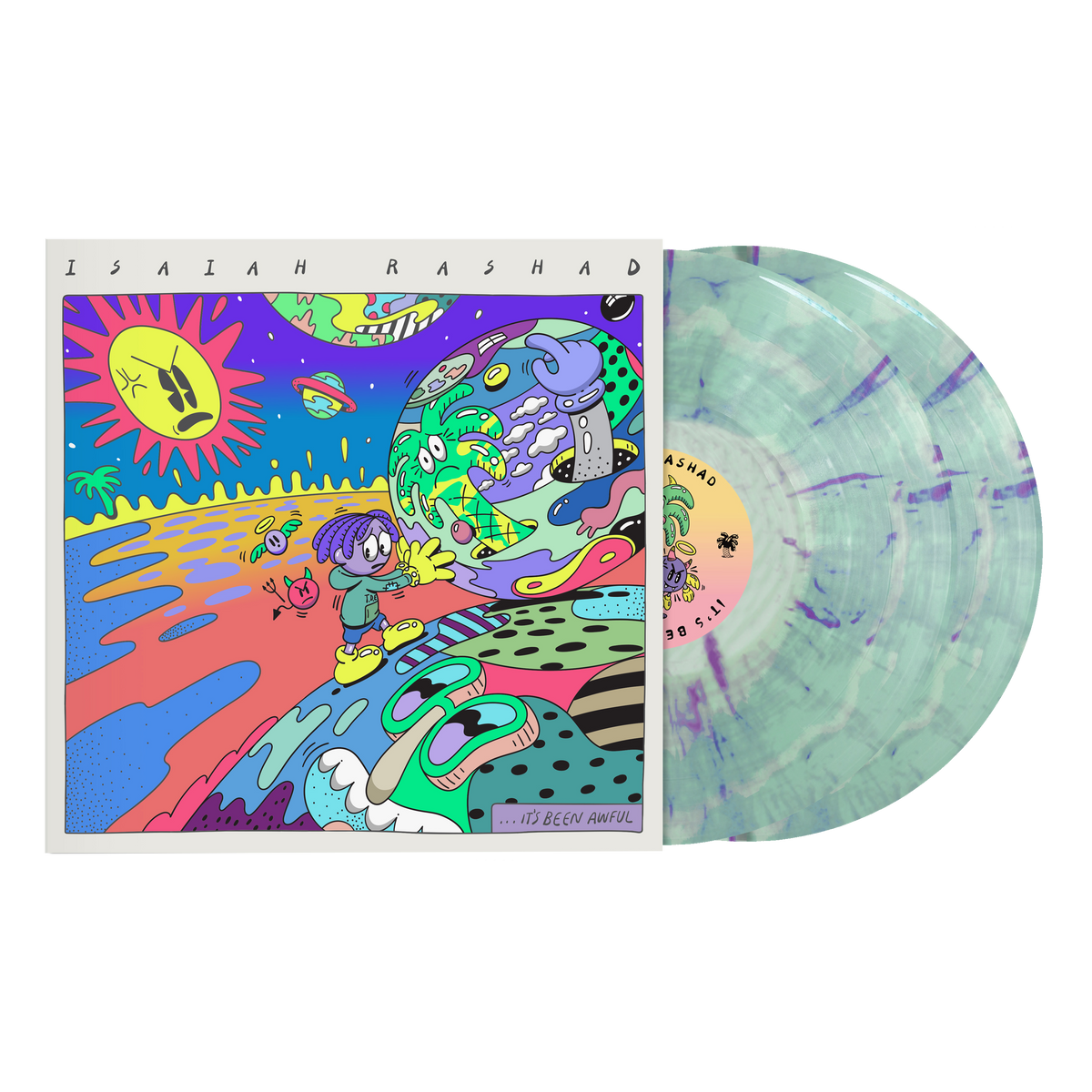 Isaiah Rashad It's Been Awful limited edition multicolor swirl vinyl 2LP mockup