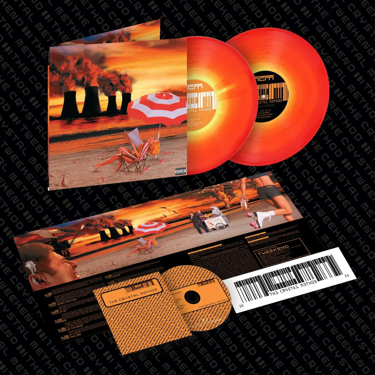 The Crystal Method - Tweekend Limited Edition "Nuclear Fusion" Orange Vinyl Record 2LP + CD Set