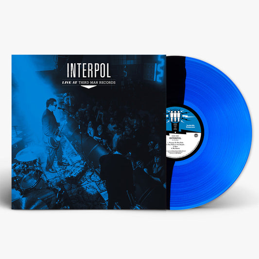 Interpol Live At Third Man Records limited edition black blue split vinyl LP mockup