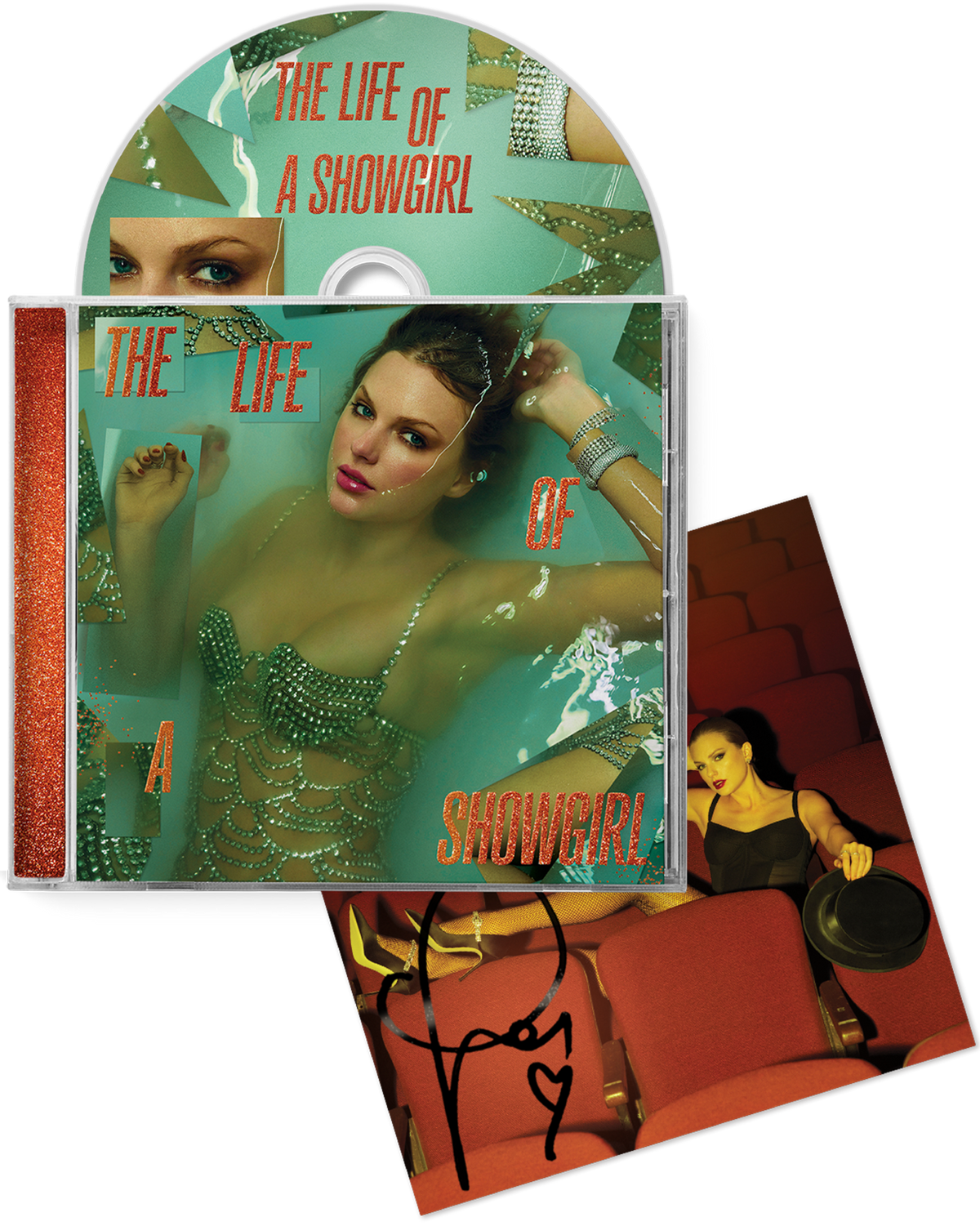 Taylor Swift The Life Of A Showgirl CD mockup with signed photo 4