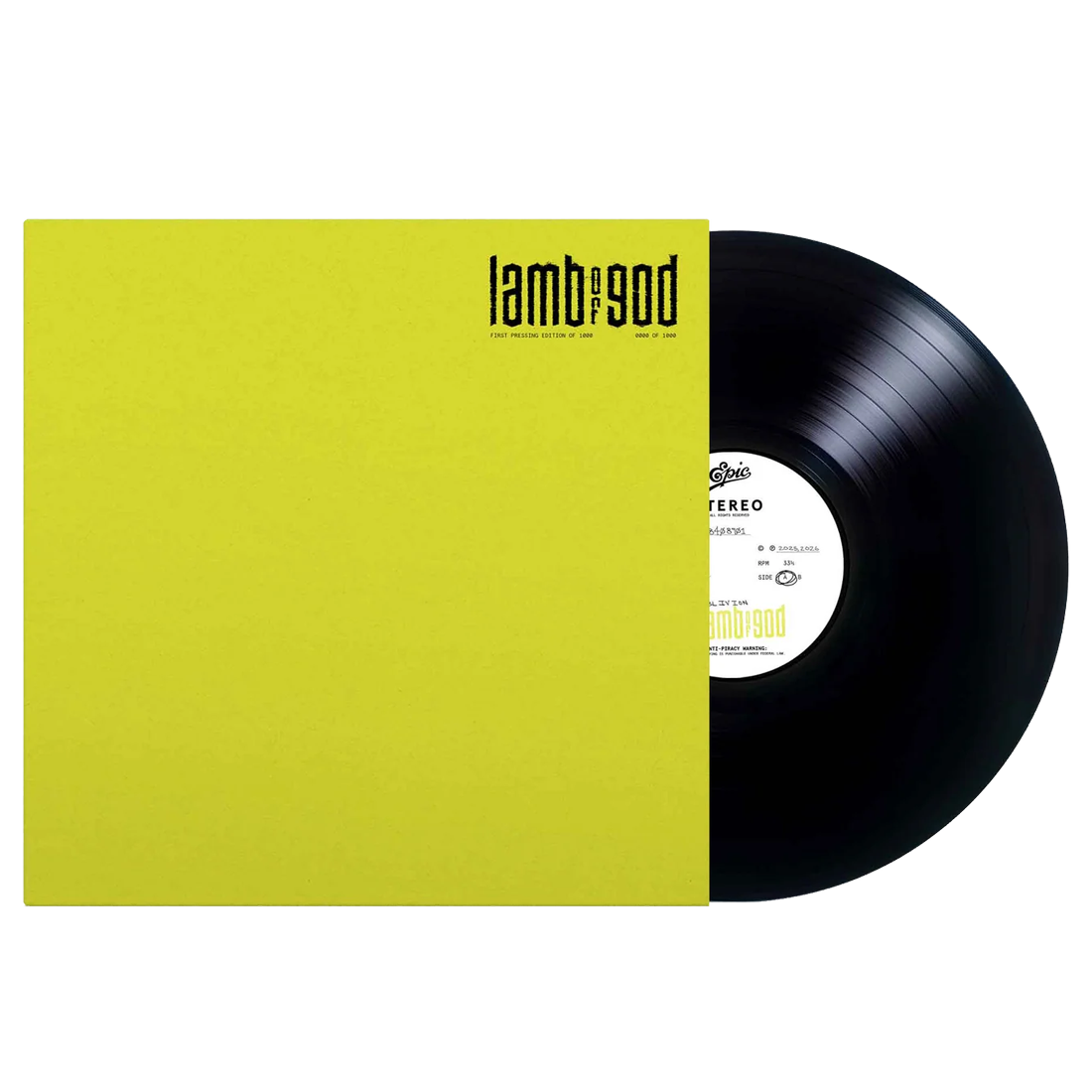 Lamb Of God - Into Oblivion Limited "Test Pressing" Edition Vinyl Record LP (Numbered)