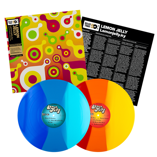 Lemon Jelly Lemonjelly.ky limited edition multicolor vinyl 2LP Rough Trade 50 mockup