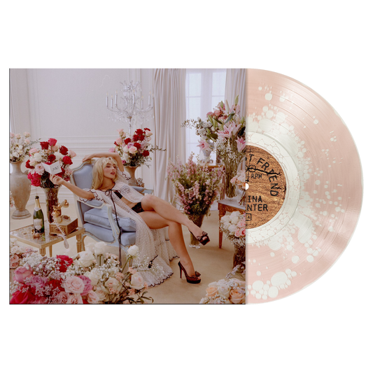 Sabrina Carpenter Man’s Best Friend limited edition Pink Champagne liquid-filled vinyl LP with cover