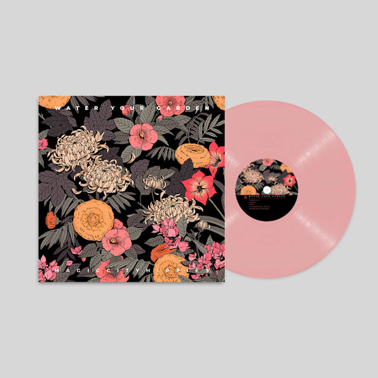 Magic City Hippies Water Your Garden limited edition pink vinyl LP mockup with cover