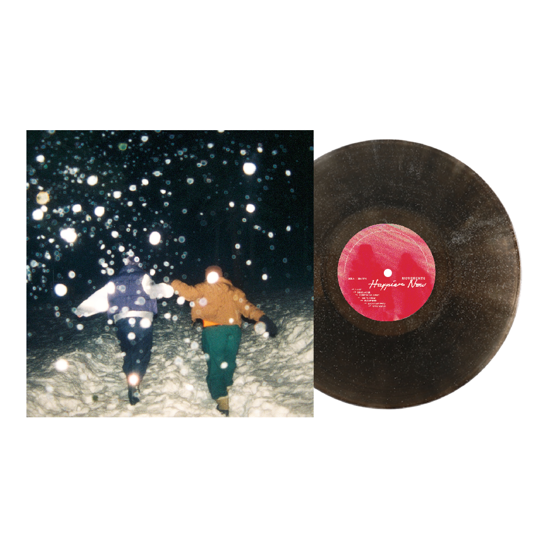 Movements Happier Now limited edition black ice glitter vinyl LP mockup
