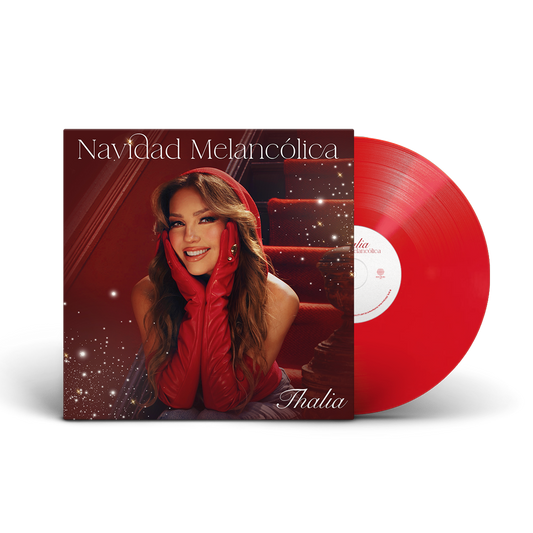 Thalía Navidad Melancólica limited edition red vinyl LP with cover mockup