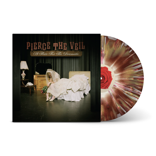 Pierce The Veil A Flair For The Dramatic limited edition solid gold, brown and bone tri-color vinyl LP mockup