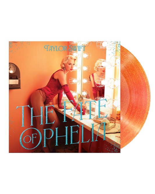Taylor Swift The Fate Of Ophelia limited edition orange glitter 7 inch vinyl single mockup