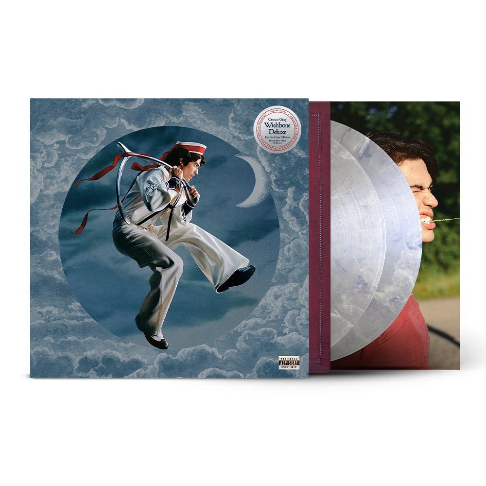 Conan Gray Wishbone Deluxe limited deluxe edition Moths Silver vinyl 2LP mockup with o-card slipcover