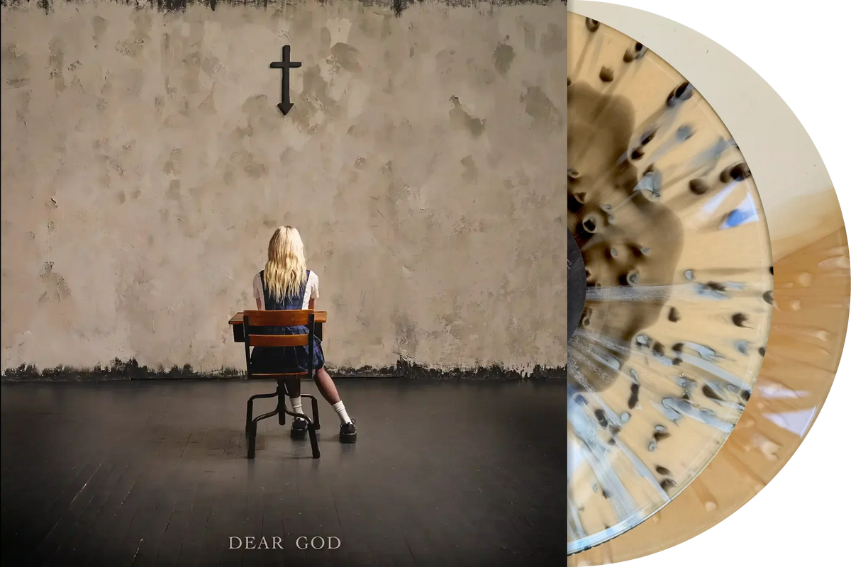 The Pretty Reckless Dear God limited edition black ochre splatter vinyl 2LP mockup