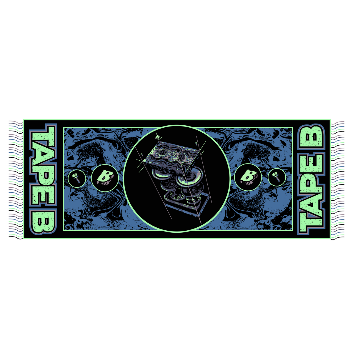 Tape B Tour 2024 woven pashmina laid flat