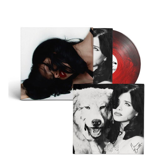 Nessa Barrett Tough Love limited edition Bleeding Heart red, black swirl LP vinyl with signed art card