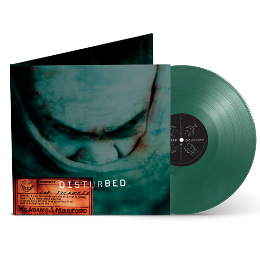 Disturbed The Sickness limited edition green vinyl LP mockup