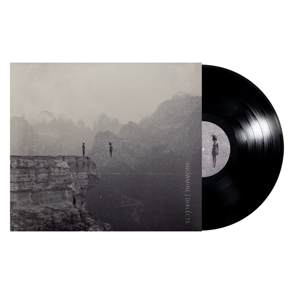 Snowmine Dialects limited edition vinyl LP mockup with black vinyl