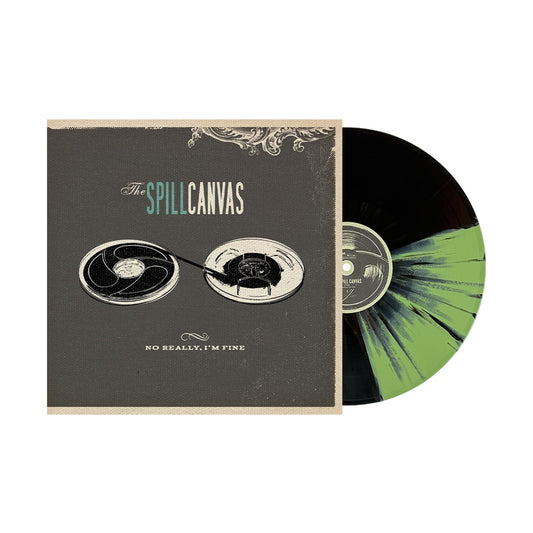 The Spill Canvas No Really, I'm Fine limited edition green, black quad + splatter vinyl LP mockup with cover