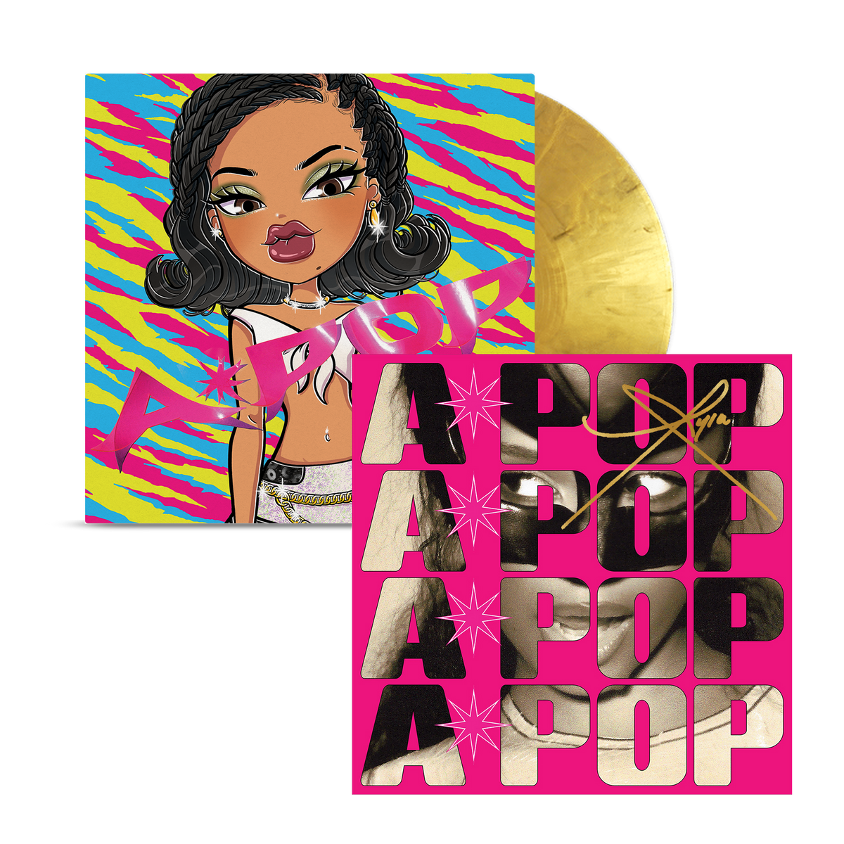 Tyla A*Pop limited Bratz edition metallic marble vinyl LP packshot with insert