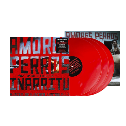 Amores Perros Musica Original De La Pelicula limited edition red vinyl 3xLP set mockup