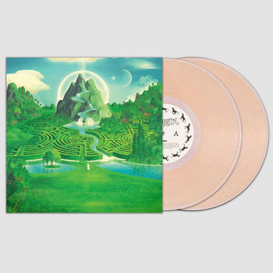 horsegiirL Nature Is Healing limited edition crystal rose vinyl LP mockup with cover and two discs