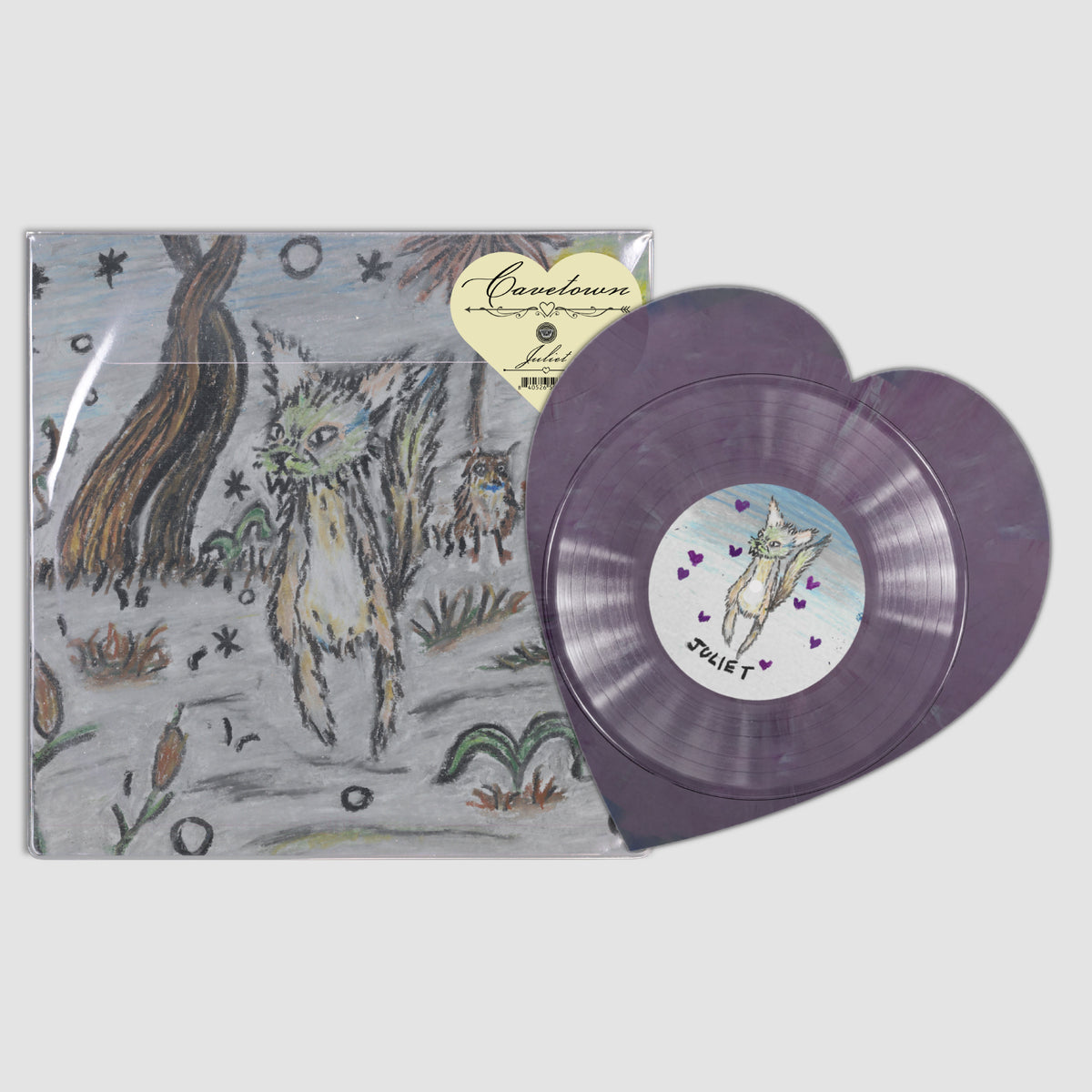Cavetown Juliet limited edition purple heart-shaped 12" vinyl single mockup