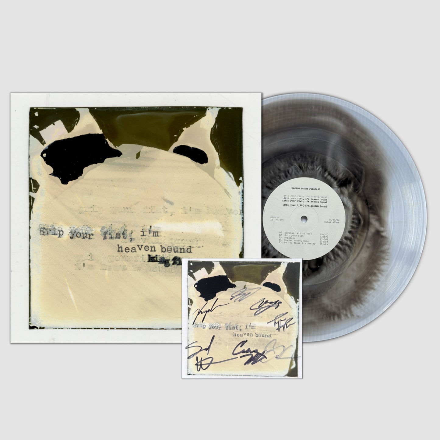 SIGNED Racing Mount Pleasant - Grip Your Fist, I'm Heaven Bound Limited Edition Color in Color Vinyl Record LP