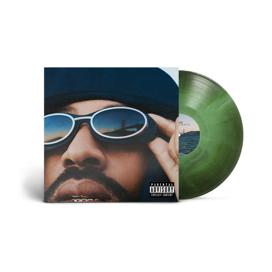 Larry June Who Coppin limited edition green galaxy vinyl LP mockup