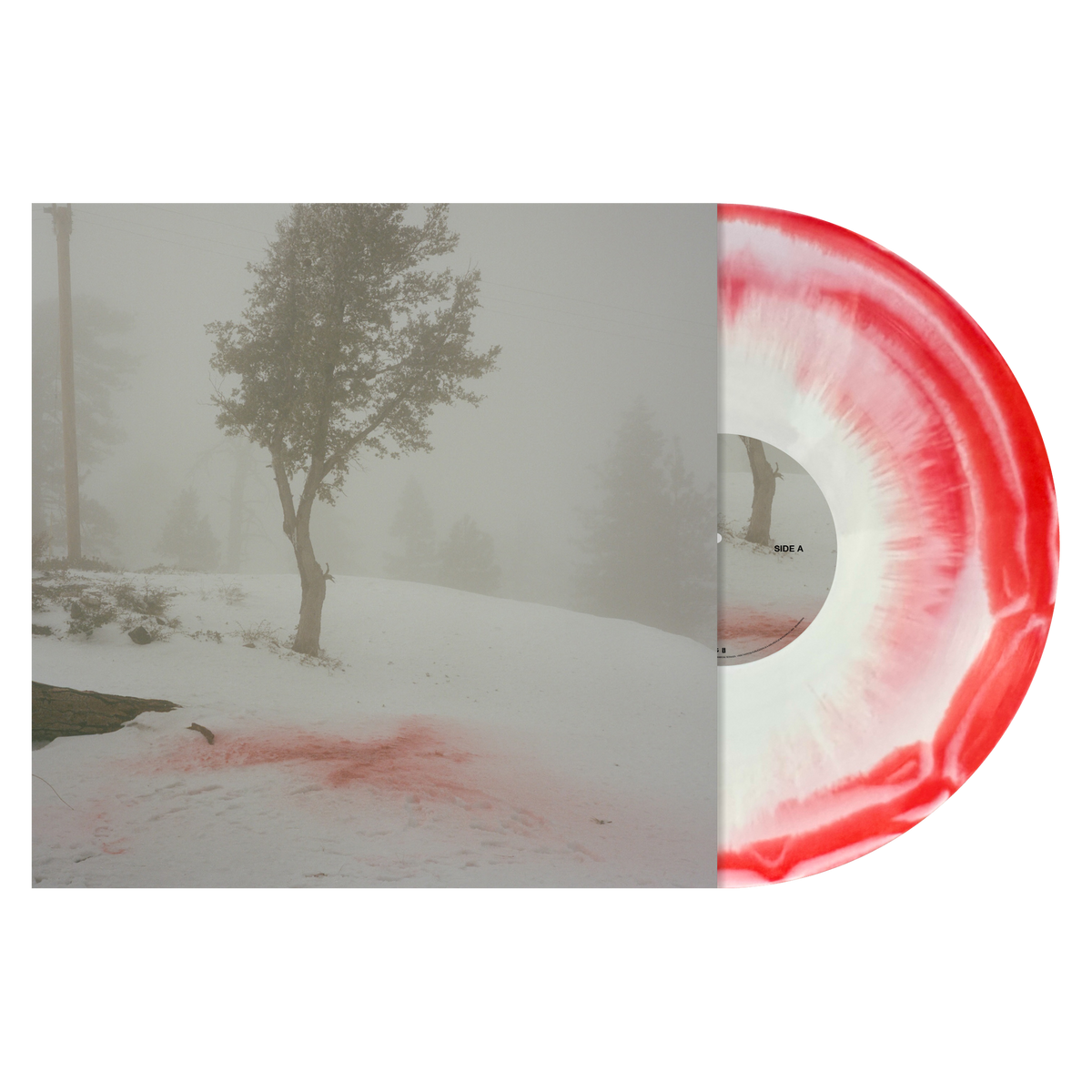 Wisp Pandora Limited Edition Red, White Swirl Vinyl Record LP mockup