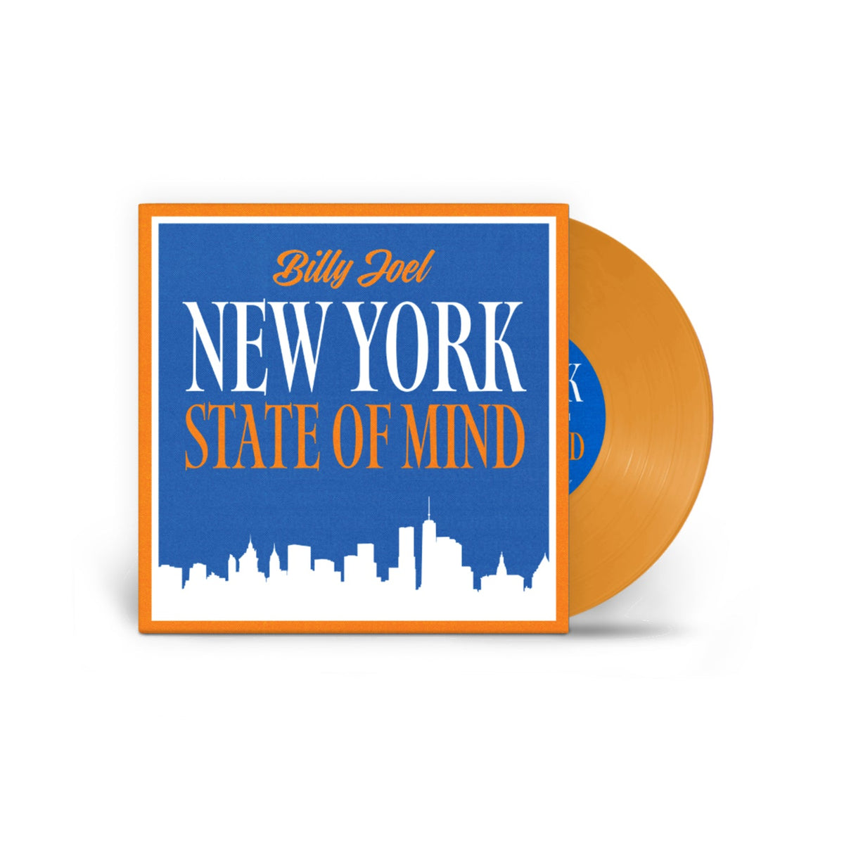 Billy Joel New York State Of Mind limited edition orange 7 inch vinyl single mockup