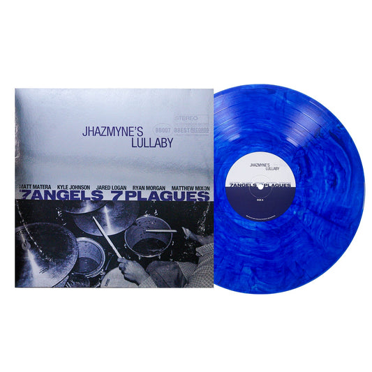 7 Angels 7 Plagues Jhazmyne's Lullaby 25th anniversary metallic blue vinyl LP mockup