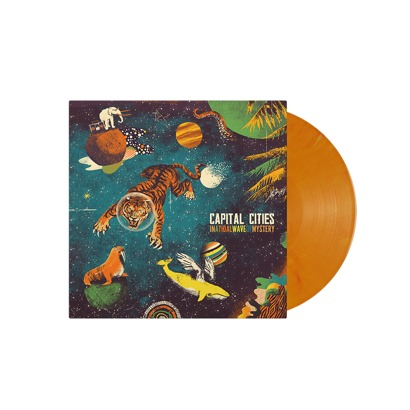 Capital Cities In A Tidal Wave Of Mystery limited edition yellow, orange marbled vinyl LP mockup