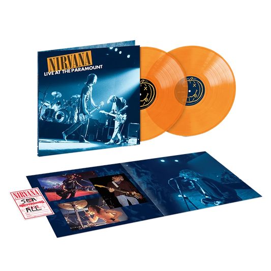 Nirvana Live At The Paramount limited edition transparent orange vinyl 2LP mockup